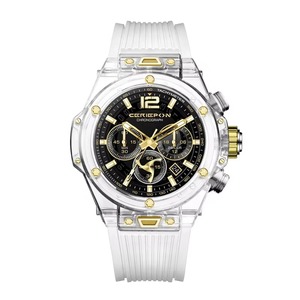 Montre de sport pour homme en acier inoxydable et bracelet en silicone, analogique, résistante à l'eau, design simple et amusant - Product Image 4