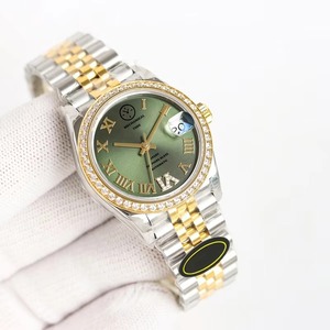 Montre pour femme Drioshipping, cadran violet, 36 mm, bracelet en acier inoxydable 904L avec diamants, logo personnalisable, montre mécanique, cadeau idéal - Product Image 1