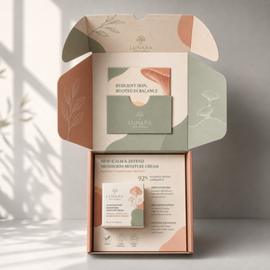 Scatola in Carta Kraft Ecologica Personalizzata, Confezione di Lusso per Cosmetici e Prodotti Skincare con Inserto per Set di Creme - Product Image 1