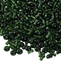 Cuentas de Vidrio FGB Verde Oscuro Ojo de Gato, Cuentas Pequeñas para Joyería, Pulseras, Cuentas Sueltas para Accesorios