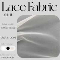 Tissu en maille de nylon blanc 38 g/m² respirant, léger (1 mm), 100 % nylon, pour robes de soirée et robes à paillettes, tissu tulle, tissu dentelle