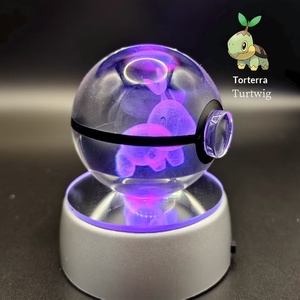 Boule de cristal lumineuse 3D gravée à l'intérieur, Pokémon Lycanroc (forme coucher de soleil), ornement transfrontalier, cadeau pour mariages - Product Image 3
