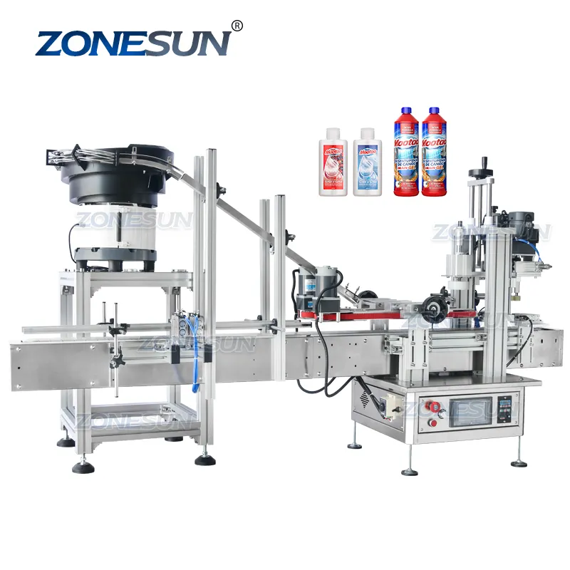 ZONESUN ZS-XG1870P 자동 탁상 Benchtop 플라스틱 항아리 캡핑 병 조임 기계 라인 진동 그릇