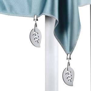 2025 mantel pesos colgante mantel de acero inoxidable Clip hojas en forma de Metal para mesa de cena bandera decorativa - Product Image 3