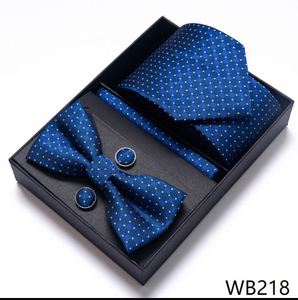 FX Luxury Classic Men's Tie Bowtie Handkerchief Cufflinks Set Polyester Suit Accessory With Custom Logo Wedding Parties Gifts - Product Image 4