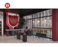 Élégant présentoir à vin pour magasin de spiritueux, présentoir à boissons alcoolisées en bois, fourniture d'usine, design d'intérieur de magasin de vin