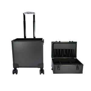 Valise de maquillage à roulettes avec éclairage LED réglable 3 couleurs, noire, portable, logo professionnel personnalisable, couleur personnalisable - Product Image 4