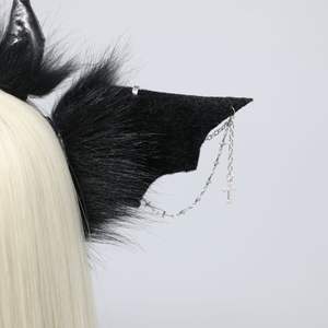 E0080 fantezi yıldızlı Tassel püskül ve küpe ile kanatları ve boynuzları ile serin hayvan kulaklar kafa bandı cadılar bayramı Cosplay - Product Image 4