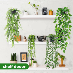 Plantes artificielles suspendues Azalea, Eucalyptus, Pothos, Succulentes en pot de 47 pouces pour la décoration d'hôtel, verdure d'intérieur en plastique - Product Image 3