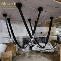 Lustre de restaurant en verre en cuir de qualité supérieure Zhongshan luminaire suspendu moderne pour bar et hôtel éclairage de salle à manger