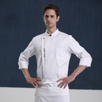 2025 logo d'ustensiles de cuisine Master Chef à manches longues de haute qualité personnaliser veste de Chef manteau de Chef pour hommes