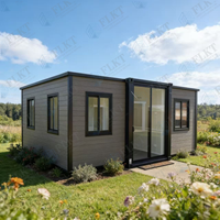 FLKT 2026 Maison Conteneur Extensible de Luxe 20ft/40ft Préfabriquée à Double Aile Pliable, Maison Mobile Modulaire avec Chambre et Jardin