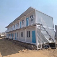 Bâtiment modulaire préfabriqué en conteneurs à plusieurs étages, structure en acier galvanisé, pour dortoirs de travailleurs et camps de chantier