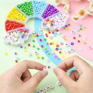 Kit de fabrication de bijoux DIY avec perles de rocaille de 4 mm, perles lettres, pour enfants, fournitures d'artisanat - Product Image 4