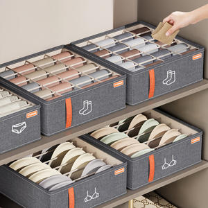 กล่องจัดระเบียบถุงเท้าแบบพับได้สำหรับตู้เสื้อผ้า กล่องเก็บชุดชั้นใน - Product Image 4