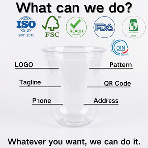 Vasos de Plástico Desechables con Pajitas para Smoothies y Café, con Logotipo Personalizado, Bajo MOQ, Libres de BPA, Personalización Rápida - Product Image 2