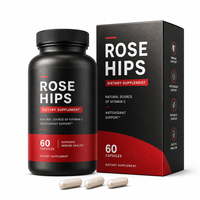Capsules de cynorrhodon à formule personnalisée avec bioflavonoïdes d'agrumes et hibiscus 1000mg, soutien antioxydant pressé à froid, vente en gros