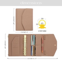 Hongbo Top 12 colores pequeño Saffiano cuero A6 Carpeta de presupuesto planificador de hojas sueltas A5 Fly Leaf escuela/Oficina papelería regalo nuevo