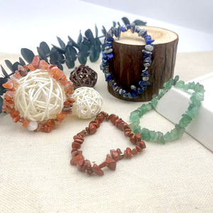 Bracelet en pierres naturelles, aventurine verte, pierre rouge, pierre bleue veinée, pour femme, bijoux tendance, cadeau, origine Yiwu - Product Image 2