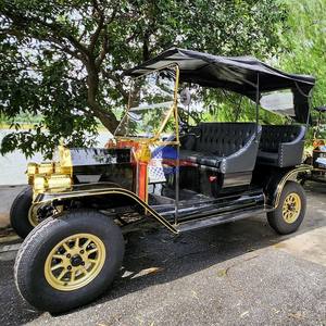 Fabricante de carritos clásicos eléctricos para turismo Royal MH, color negro/dorado - Product Image 4