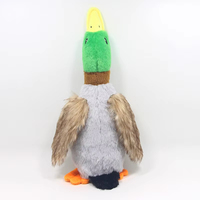 Jouet en peluche canard sauvage amusant et couineur pour chien, accessoire interactif à mâcher et à jouer pour animaux de compagnie