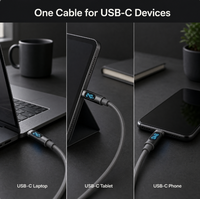 Câble de charge USB C vers USB C en silicone souple 240W avec affichage numérique de la puissance pour téléphone, tablette, ordinateur portable, logo personnalisé, vente en gros
