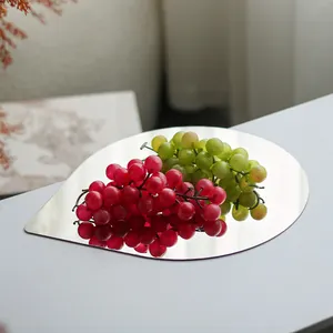 European Light Luxury Mirror Plate Dessert Plate Decoration Fruit Plate Metal Trays