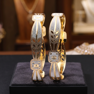 Brazaletes CNC chapados en dos tonos al por mayor, brazalete de moda, brazaletes de dos tonos de moda, brazaletes CNC de doble tono, brazalete de dos tonos para todos los días. - Product Image 4