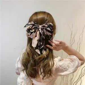 Neueste koreanische Art Big Bow Haars pangen Ornament Haarnadel Kopfschmuck Haarschmuck Französische Clips Große Haars chleifen