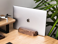 Support vertical pour ordinateur portable en bois massif, support pour tablette, organisateur de bureau pour le bureau, la maison, l'espace de travail, station d'accueil pour ordinateur portable en bois, étagère de rangement