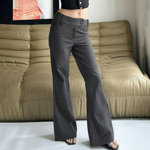Pantalon évasé décontracté d'été pour femme, patchwork tissé, taille basse, coupe ample, respirant et confortable, idéal pour le travail - Vente en gros usine - Product Image 3