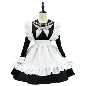 Sailor Style Sweet Maid Outfit Black Polyester Cosplay Costume Game Anime Role Playing - Product Image 5