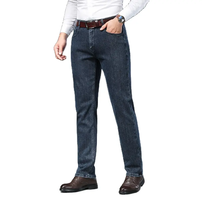 Men's New Large-size Jeans Mid Waist Soft Stretch Fashion Simple Breathable Jeans Pants