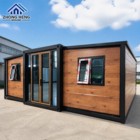 Maison conteneur extensible à double aile de 20, 30 et 40 pieds, à panneaux sandwich, pliable, mobile, pour hôtel, école, camp – Vente directe usine
