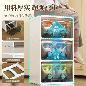 Toys Organizer Storage Cabinet Rectangle Wall Mounted Type 3 Layers For Kids Room With Transparent Doors - Product Image 2