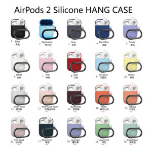 Disponible: Funda de Silicona Suave para <span class=keywords><strong>Airpods</strong></span> de 1ª y 2ª Generación, Protectora, a Prueba de Golpes, con Gancho y Anillo - Product Image 5