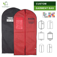 Sacs de rangement pliables et réutilisables avec fermeture éclair, anti-poussière, pour vêtements, avec logo personnalisé, pour voyage et costumes