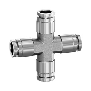 Conector Rápido Neumático en T de Acero Inoxidable 304 PY/PE6/8 8mm, Resistente a Altas Temperaturas, Alta Presión y Corrosión - Product Image 1