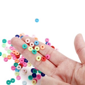 Ceramic Shard Beads 6mm Round Loose Beads For Bracelet Making DIY Jewelry Accessories <b>Spacer</b> Beads Multicolor Flat Bead Clay - Product Image 4