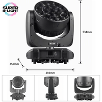 19 projecteurs Wash à tête mobile 4-en-1 RGBW 40W avec zoom, IP65, DMX, RDM, activés par le son, en aluminium moulé sous pression, pour événements extérieurs, concerts et spectacles
