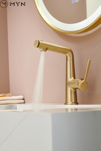 Interrupteur à <span class=keywords><strong>clé</strong></span> au design moderne robinet de salle de bain en laiton pour eau chaude et froide robinet de lavabo à tirette - Product Image 3