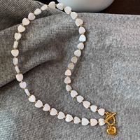 2024 nouveau français OT fermoir naturel blanc nacre coeur pendentif collier femmes bijoux cadeaux personnalisés