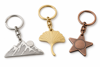 Porte-clés en métal personnalisé avec breloques célestes Ginkgo Montagne, logo sur mesure, cadeau promotionnel en gros, fabricant en vrac