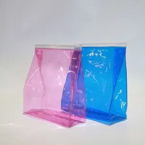 Çin üretimi özelleştirilmiş şeffaf su geçirmez pvc kilitli çanta kozmetik paketi