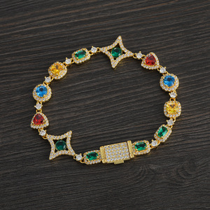 Color Large Zircon Mixed and Matched <b>Bracelet</b> Box Buckle <b>Copper</b> Inlaid Zircon Stacked <b>Bracelet</b> Tennis Chain Women Tanjing - Product Image 4