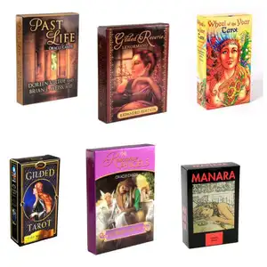 Venta al por mayor en Stock juego de mesa interior adivinación 78 cartas de Tarot de papel cubierta con guía Carta De tarot