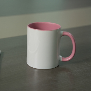 Mug à café en céramique de haute qualité avec sublimation couleur intérieure, 11 oz, mug vierge personnalisable avec poignée colorée - Product Image 2