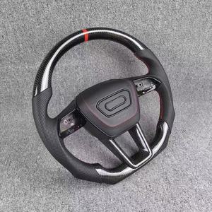 Volant sport en fibre de carbone <span class=keywords><strong>Audi</strong></span> RS4 A6 A7 S6 RS6 S7 RS7 avec écran LED et palettes de changement de vitesse (<span class=keywords><strong>Rouge</strong></span> 2017-2024) - Product Image 4