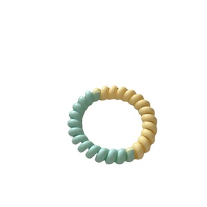 Dulces lazos para el cabello en espiral de dos tonos coloridos, cable de teléfono, bobina sin arrugas, bandas elásticas para el cabello, coleteros para ella - Product Image 5