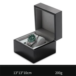 Boîte à montre en bois laqué de luxe sur mesure, boîte cadeau brillante à haute brillance, étui à montre carré peint - Product Image 5